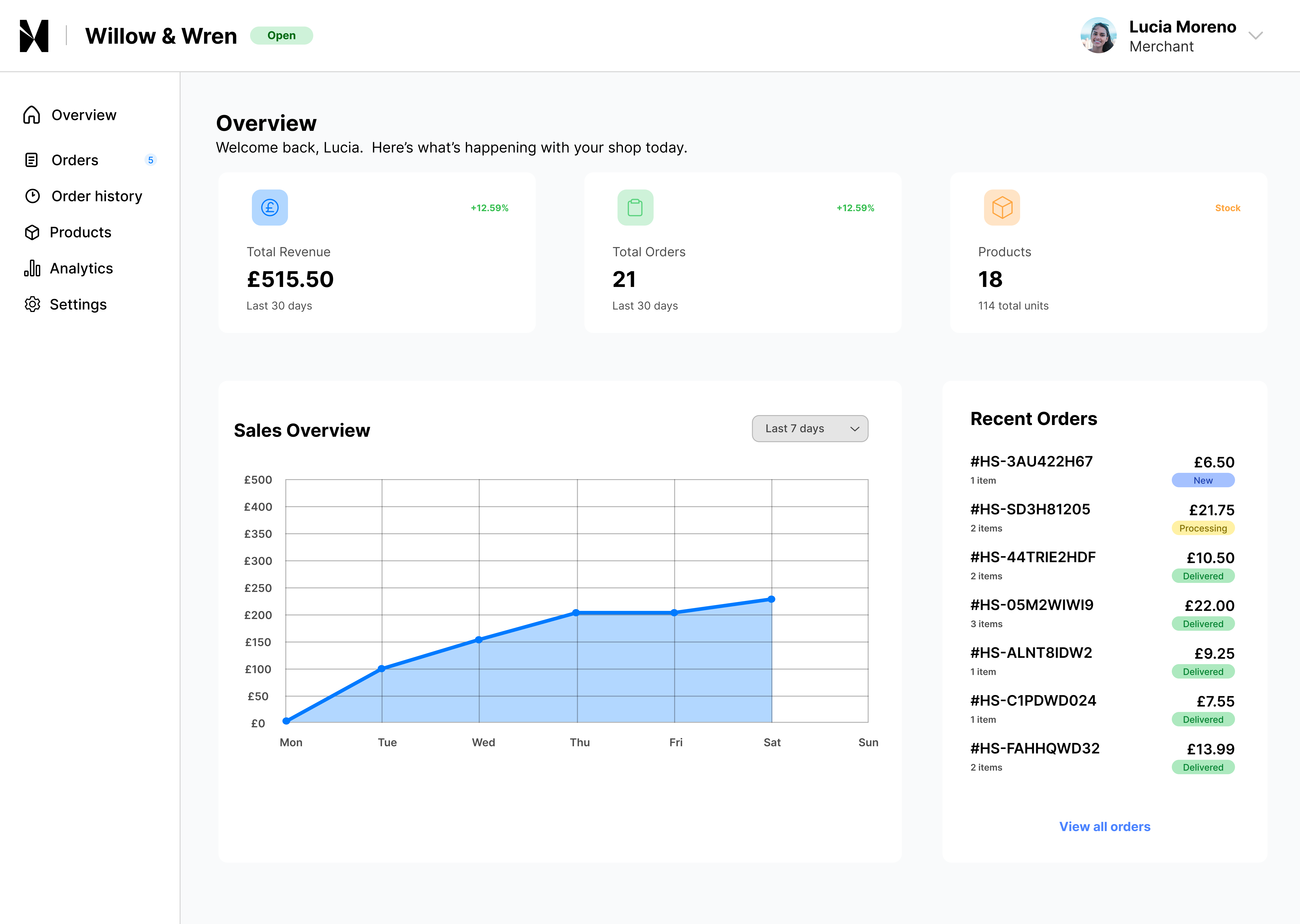 Merchant Dashboard